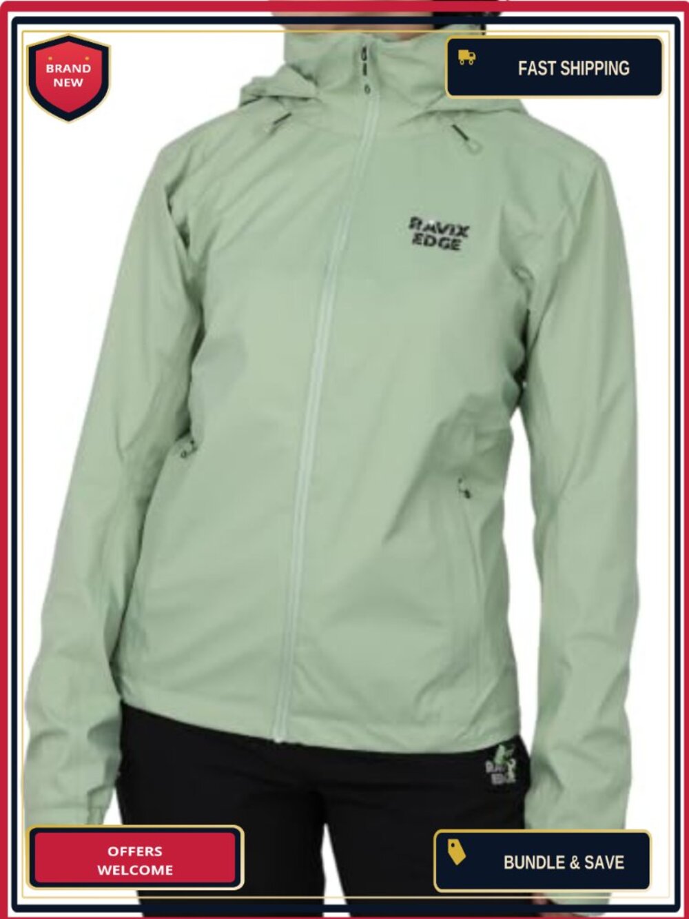 Waterproof Hiking Rain Jacket Women Lightweight 3-Layer PFAS-Free YKK Zippers